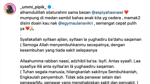 Unggahan Umi Pipik. (Foto: Dok. Instagram @_ummi_pipik_)