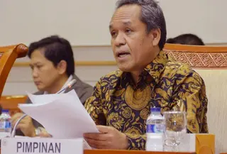 Wakil Ketua Komisi III DPR RI, Benny K Harman di ruang rapat Komisi III DPR, Senayan Jakarta.