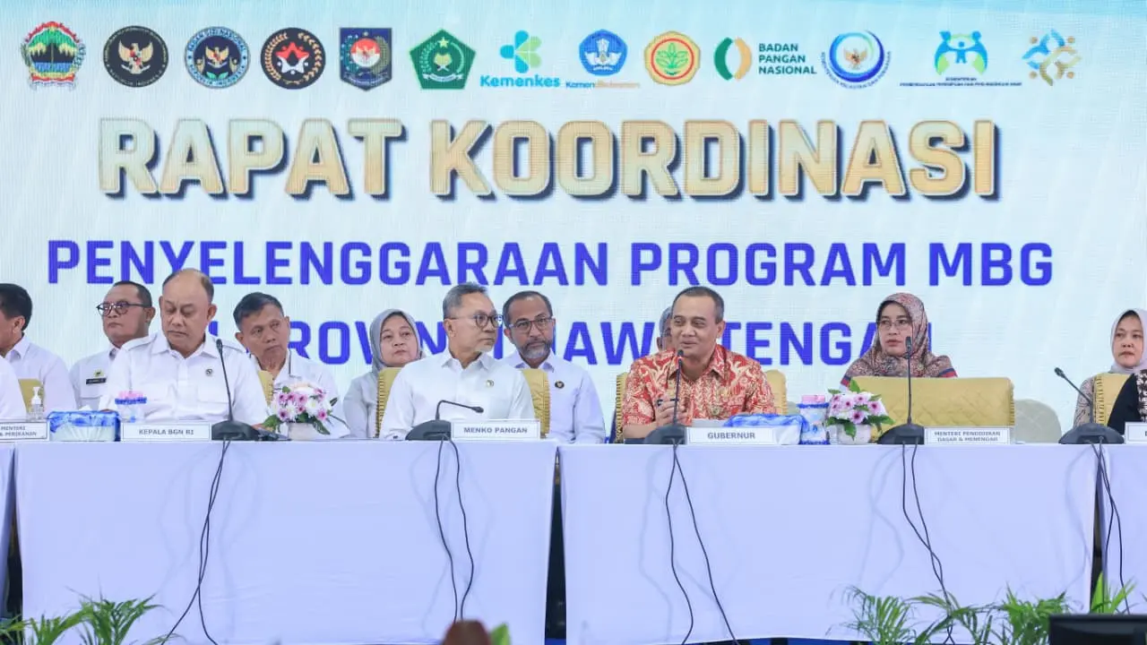 Pelaksanaan Rakor MBG Rapat Koordinasi Penyelenggaraan Program MBG di Provinsi Jawa Tengah
