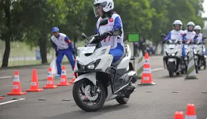 Edukasi Berkendara, AHM Uji Keahlian Jagoan Safety Riding-nya (ist)
