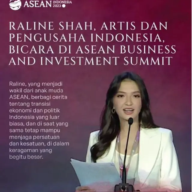 Jadi Pembicara di KTT ASEAN 2023, Raline Shah Pakai Kain Songket dan Foto Bareng Choi Siwon