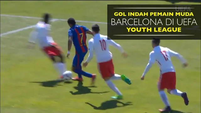 Pemain muda Barcelona, Jordi Mboula mencetak gol indah lagi pada ajang UEFA Youth League melwan Red Bull Salzburg.