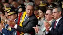 Presiden Ekuador Lenin Moreno menghadiri upacara Hari Kemerdekaan di Quito, Ekuador, (10/8). Ekuador merayakan kemerdekaannya dari Spanyol yang dikenal sebagai ‘El Primer Grito de Independence’ or 'The First Cry of Independence.' (AP Photo/Dolores Ochoa)