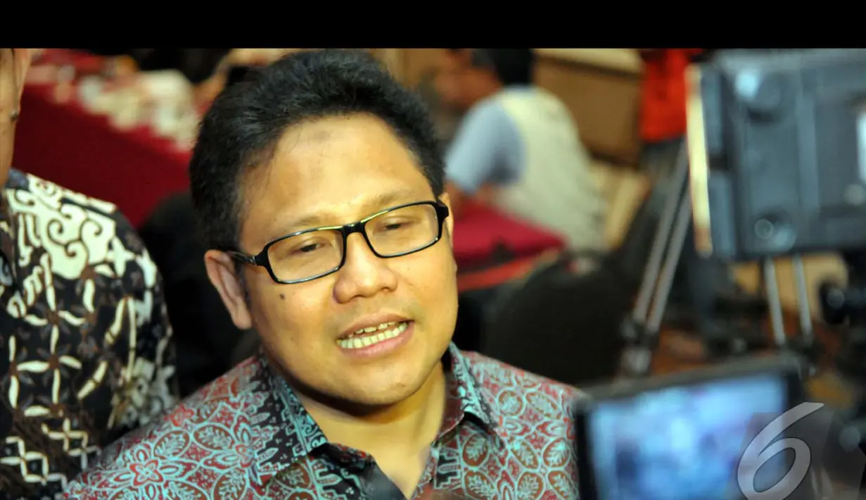 Ketua Umum PKB Muhaimin Iskandar saat menghadiri acara  Halaqoh Kebudayaan Islam Nusantara, Jakpus, Rabu (20/8/2014) (Liputan6.com/Panji Diksana)