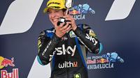 Pembalap VR46 Academy di kelas Moto3, Celestino Vietti. (JAVIER SORIANO / AFP)