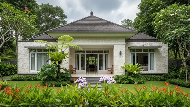 Rumah Kampung dengan Teras Luas dan Nuansa Tropis