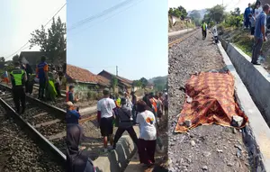 Detik-Detik Pemotor Tewas Tertabrak Kereta di Perlintasan Tanpa Palang