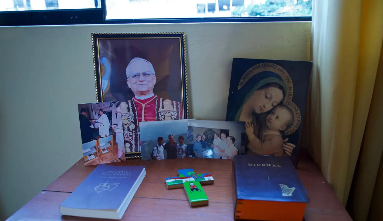 Kapel biara Augustinus Santo Tomas de Villanueva pernah menjadi tempat tinggal Robert Fransiskus Prevost, yang terpilih menjadi Paus Leo XIV pada 8 Mei 2025. (Steffano Palomino/AFP)
