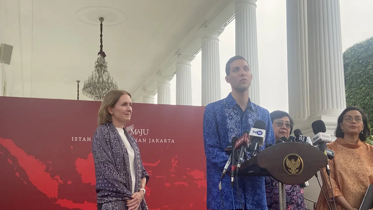 Menteri Iklim dan Lingkungan Norwegia, Andreas Bjelland Eriksen di Istana Merdeka Jakarta, Minggu (2/6/2024) sore.