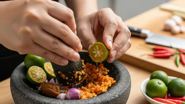 Membuat Sambal Jeruk Kasturi