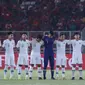 Pemain Timnas Indonesia U-19 jelang melawan Qatar U-19 pada penyisihan Grup A Piala AFC U-19 2018 di Stadion GBK, Jakarta, Minggu (21/10). Indonesia kalah 5-6. (Liputan6.com/Helmi Fithriansyah)