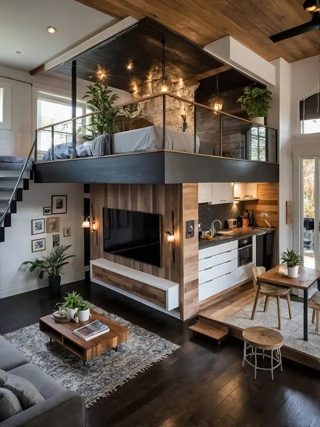 Tata Interior Rumah dengan Mezzanine yang Terlihat Indah Meski Memiliki Ruang Sempit (Foto: Facebook Tinyhousebest)