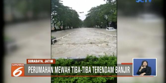 Perumahan Mewah Surabaya Dikepung Banjir 1 Meter
