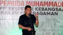 Menteri ESDM Ignasius Jonan, memberi sambutan saat Tasyakuran Milad 86 Tahun Pemuda Muhammadiyah, Jakarta, Sabtu (5/5). Dalam Miladnya mereka menggelar kegiatan bertajuk ekspedisi merawat kebangsaan, menggembirakan keberagaman. (Liputan6.com/Johan Tallo)