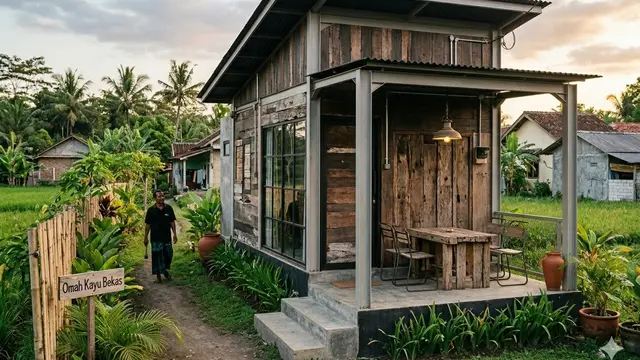 Desain Rumah Minimalis di Desa dengan Sentuhan Kayu Bekas Biar Unik dan Hemat