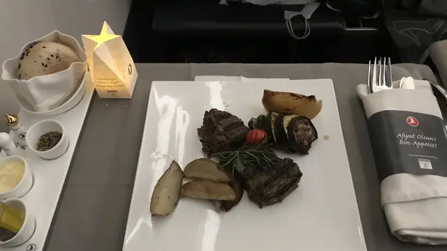 Salah satu menu yan disajikan di kelas bisnis maskapai Turkish Ailrlanes