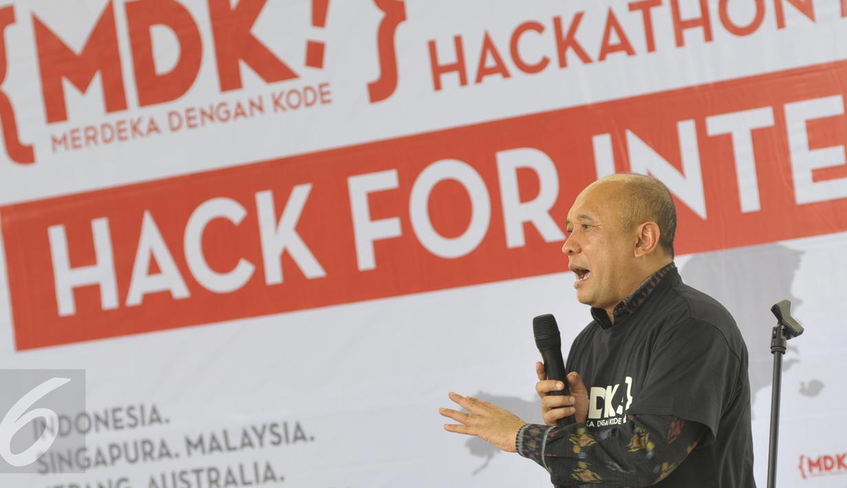 Kepala Staf Kepresidenan Indonesia, Teten Masduki saat mengisi acara  peringatan anti korupsi 2015 LKPP, KPK, dan ICW bertajuk Hackathon Merdeka 3.0, Di LKPP Tower kawadan Rasuna Sahid, Jakarta, Sabtu (05/12). (Liputan6.com/Faisal R Syam)