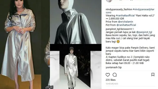 [Bintang] Suka Tampil Eksentrik, Outfit Nindy Ayunda Ini Mirip Jas Hujan