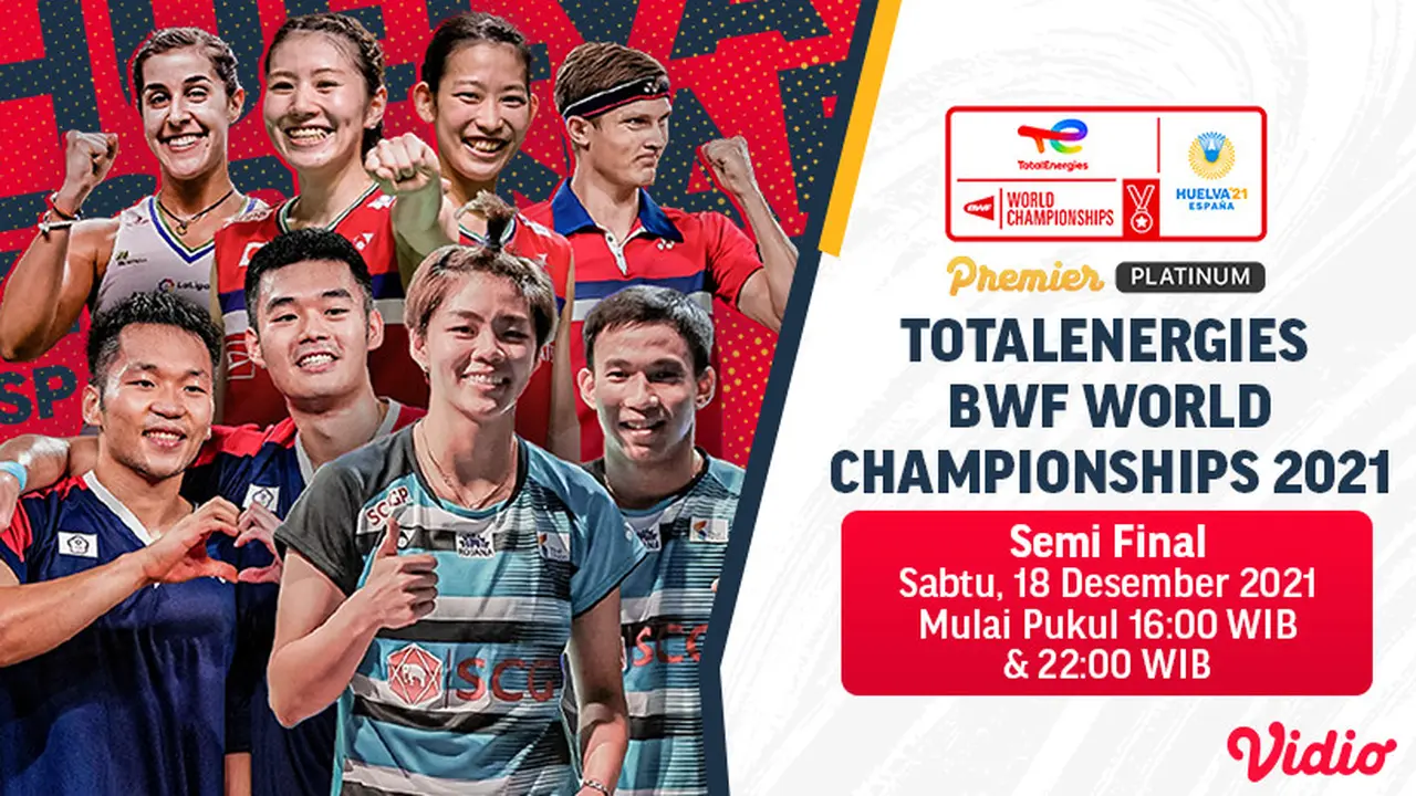 Jadwal lengkap Semifinal BWF World Chmpionships 2021 Sabtu, 18 Desember 2021
