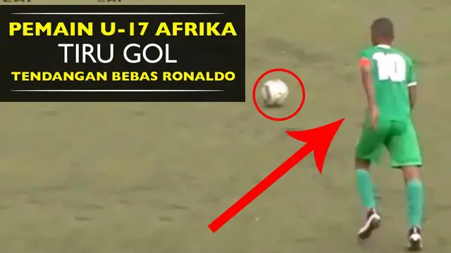 Video pemain muda asal afrika yang berumur 17 tahun cetak gol tendangan bebas jarak jauh seperti yang pernah di lakukan Cristiano Ronaldo.