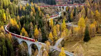 Swiss Pecahkan Rekor Kereta Penumpang Terpanjang di Dunia, Punya 25 Gerbong dan 4.550 Kursi.&nbsp; foto: dok.&nbsp;Rhaetian Railway