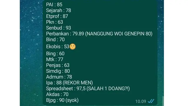6 Chat Pamer Nilai Ujian Ini Bikin Elus Dada