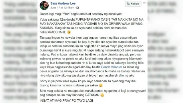 Seorang pengguna jasa angkutan berbasis online mengeluhkan tentang ada penumpang lain di belakangnya, padahal sang sopir mengaku tak melihat ada penumpang lain.