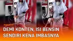 Aksi seorang pelajar perempuan isi bensin sendiri tanpa bantuan petugas mengundang perhatian