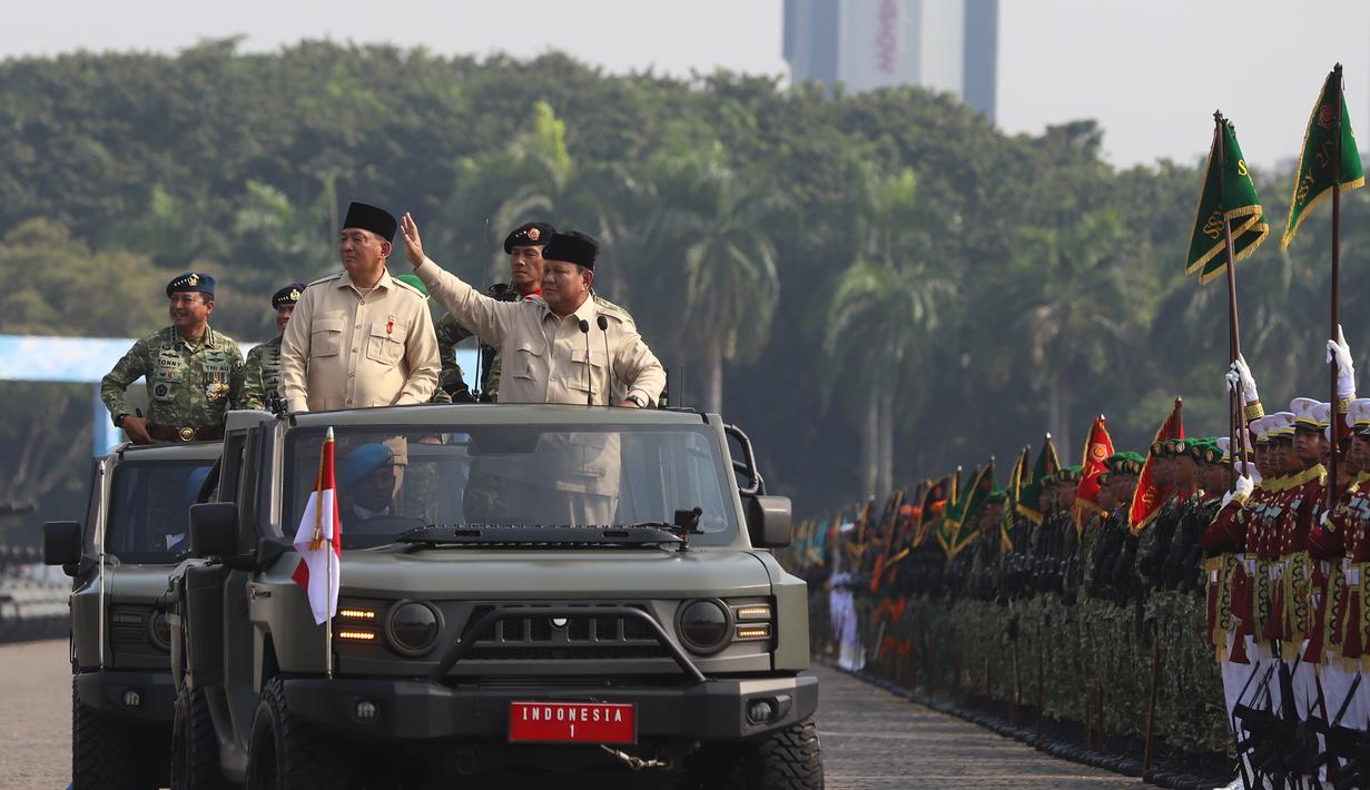 Pada HUT TNI kali ini, Presiden Prabowo berterima kasih kepada para prajurit yang telah aktif membantu pembangunan ekonomi demi kepentingan rakyat Indonesia. (merdeka.com/Arie Basuki)