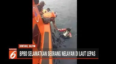 Petugas BPDB Bontang selamatkan seorang nelayan yang tercebur di laut lepas selama 14 jam.