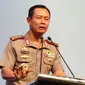 Kapolri Jenderal Sutarman memastikan tak ada anak buahnya yang bermain politik, Jakarta, Bogor, Selasa (3/6/2014) (Liputan6.com/Faizal Fanani)