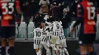 Selebrasi pemain Juventus saat melawan Genoa (AFP)