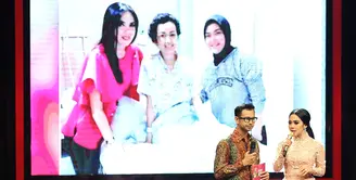 Sejumlah artis dan penyanyi turut hadir dalam acara galang dana untuk Julia Perez, Syahrini salah satunya. Pemilik jargon ‘maju-mundur cantik’ ini ternyata sangat mengagumi sosok Jupe.  (Bambang E. Ros/Bintang.com)