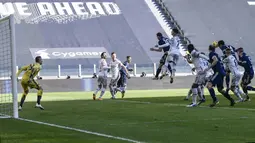 Pemain Juventus, Weston McKennie berhasil menjebol gawang Bologna dalam laga lanjutan Liga Italia di Stadion Allianz, Turin, Minggu (24/1/2021). (Foto: LaPresse via AP/Fabio Ferrari)