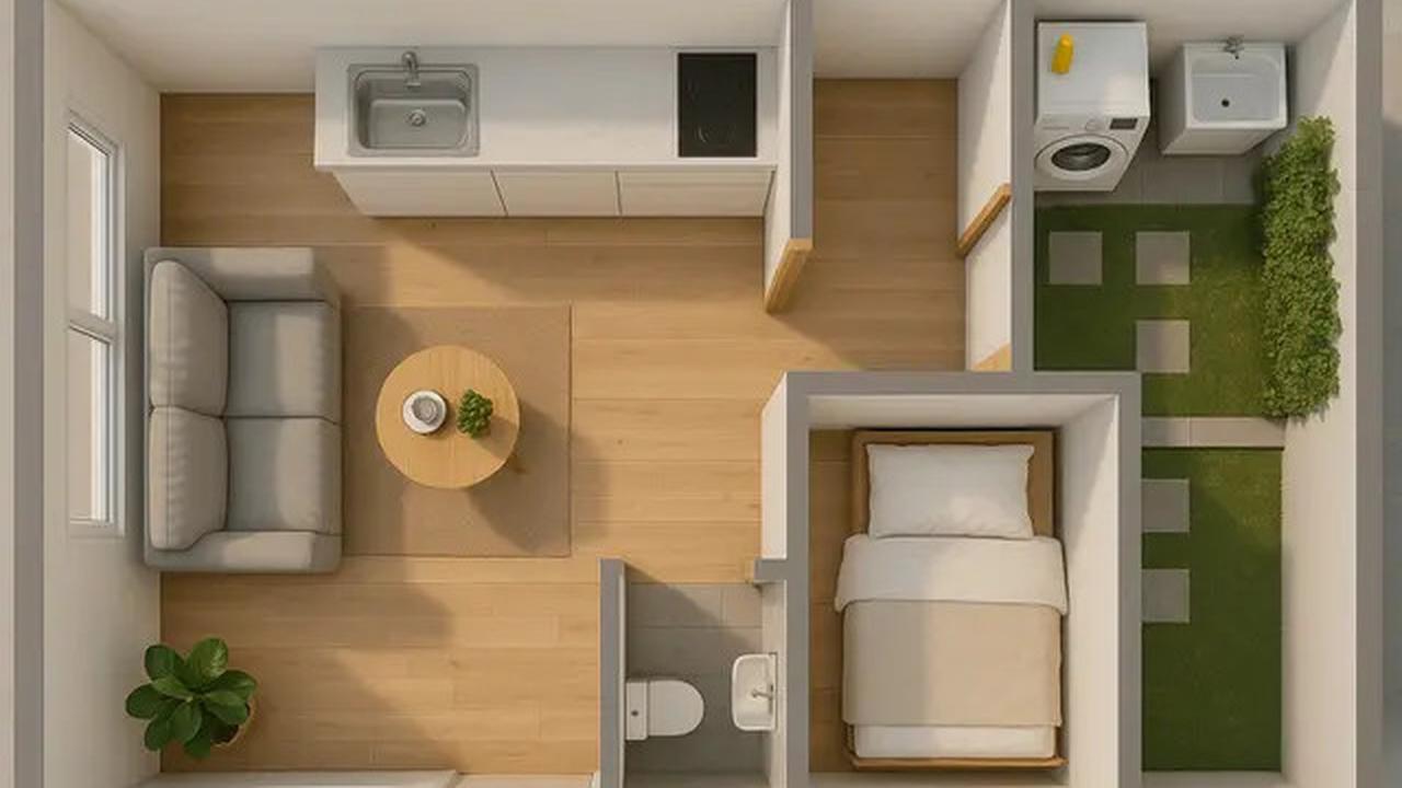 5 Desain Rumah Tipe 21 dengan Taman Belakang Kecil yang Efisien