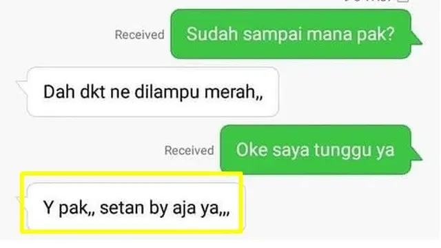 Chat Lucu Driver Ojek Online Berbahasa Inggris Ini Bikin Ketawa Geli