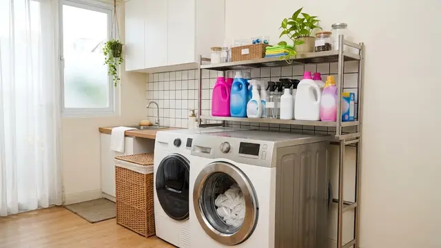 Model Rak Dinding untuk Area Laundry Sempit