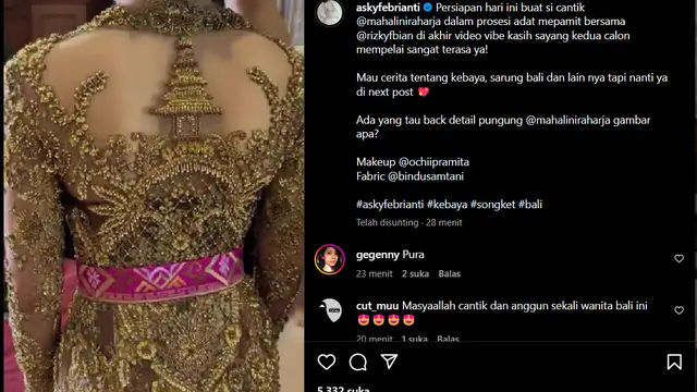 Mahalini dan Rizky Febian Fiks Menikah, Lakukan Prosesi Mepamit dan Madharma Suaka