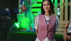 Luna Maya jadi salah satu pembicara dalam sesi bincang-bincang Langkah Membumi Festival 2025. (dok. Liputan6.com/Dinny Mutiah)