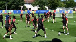 Belgia akan menghadapi Ukraina pada laga pamungkas Grup E Euro 2024, Rabu (26/6/2024) pukul 23.00 WIB. (THOMAS KIENZLE / AFP)