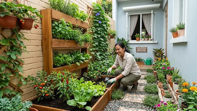 Cara Mengubah Lahan Sempit Samping Rumah Menjadi Kebun Mini/AI Generated