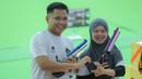Berlaga di Shooting Racne Sports Authority of Thailand, Iqbal/Arista sukses berhasil membekuk wakil Vietnam, Trinh Thu Vinh/Pham Quang Huy, dengan skor 17-9. (Bola.com/Bagaskara Lazuardi)
