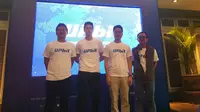 Peluncuran bursa aset kripto terbesar Korea Selatan Upbit ke Indonesia oleh CEO Upbit Apac Alex Kim (kedua kiri) dan jajarannya (Liputan6.com/ Agustin Setyo W).