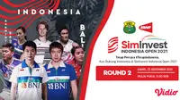 Link Live Streaming Babak 16 Besar Indonesia Open 2021 di Vidio Siang Ini. (Sumber : dok. vidio.com)