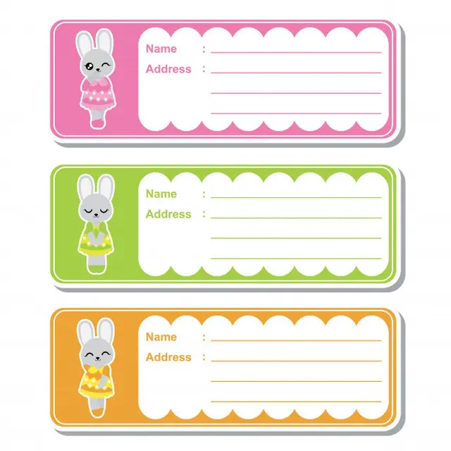 ilustrasi template label nama anak