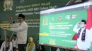 Ketum PKB Muhaimin Iskandar saat membuka Final Musabaqoh Kitab Kuning, Jakarta, Kamis (29/11). Dalam kesempatan itu juga dilakukan Sosialisasi Empat Pilar tentang Pancasila, UUD Tahun 1945, NKRI, dan Bhinneka Tunggal Ika.  (Merdeka.com/Iqbal S Nugroho)