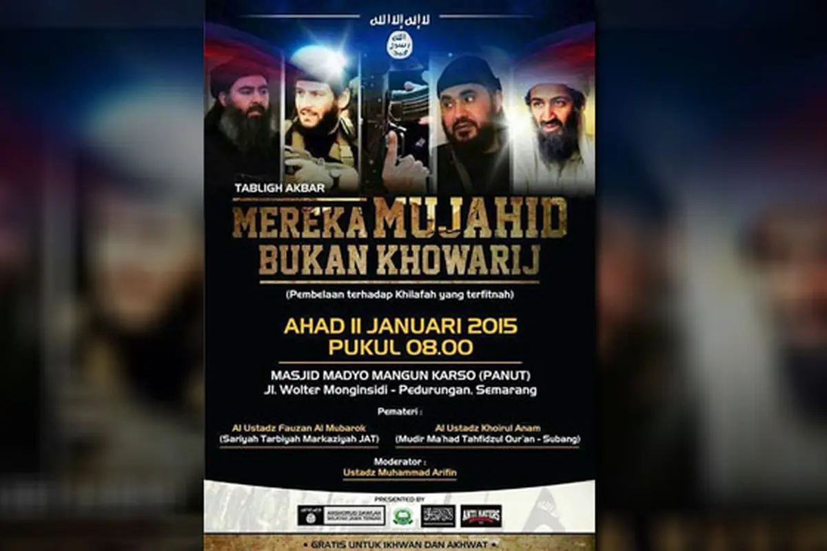 Gambar pamflet tabligh akbar yang diduga terkait ISIS