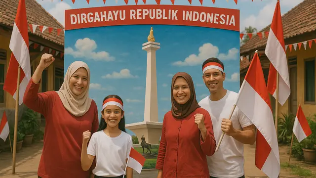 Desain Photo Booth 17 Agustus yang Cocok untuk Merayakan Hari Kemerdekaan di Kampung/Ilustrasi gambar oleh AI