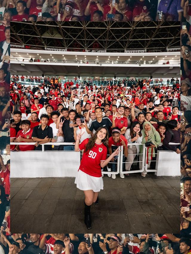 Pakai Jersey Angka Keberuntungan, Raisa Tampil Stylish di Kualifikasi Piala Dunia Timnas