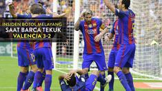 Video sebuah pelemparan botol ke arah pemain Barcelona pada laga antara Valencia vs Barcelona yang berakhir dengan skor 2-3.